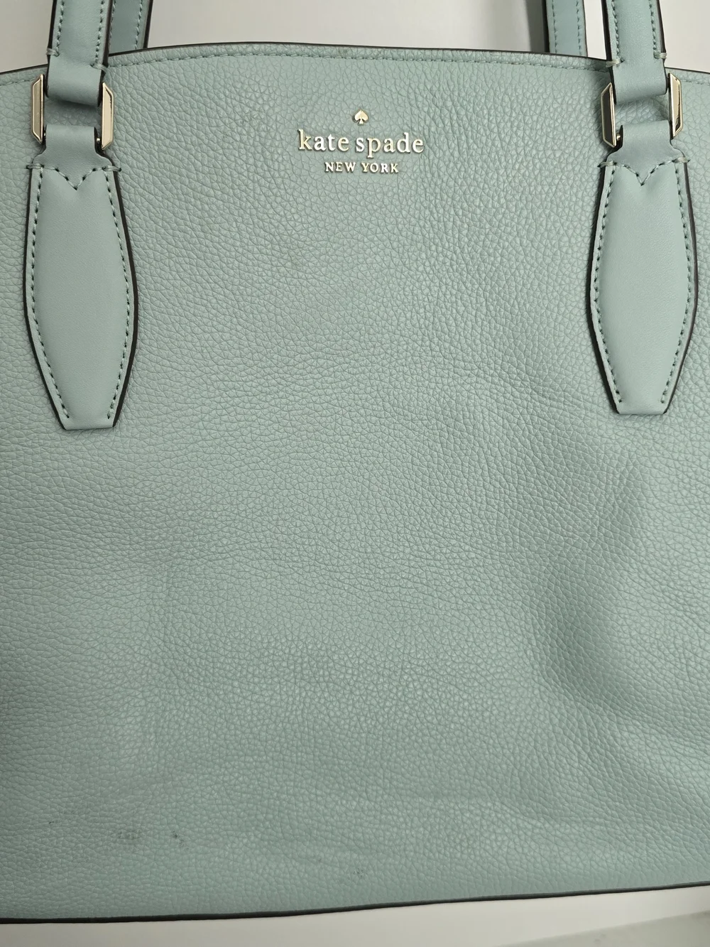 kate spade Light Blue Leather Tote Bag